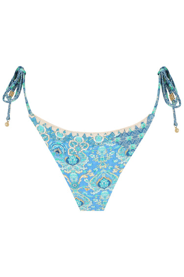 Naples Bikini Bottom - Aqua Patchwork